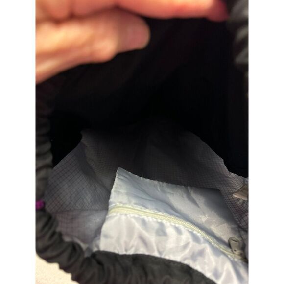 Adidas Purple Drawstring Bag With Zipper Pocket Logo Straps Gym‎ Training - Picture 3 of 6